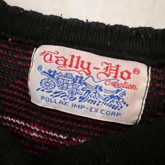 Vintage Tally Ho Grandmacore Holiday Plaid‎ Christmas Cardigan Sweater M - Picture 8 of 8